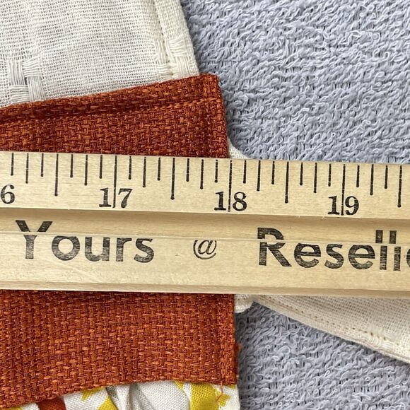 Full Apron Burnt Orange Burlap Pockets Floral Print Halter Smock Retro Inspired - Picture 8 of 15